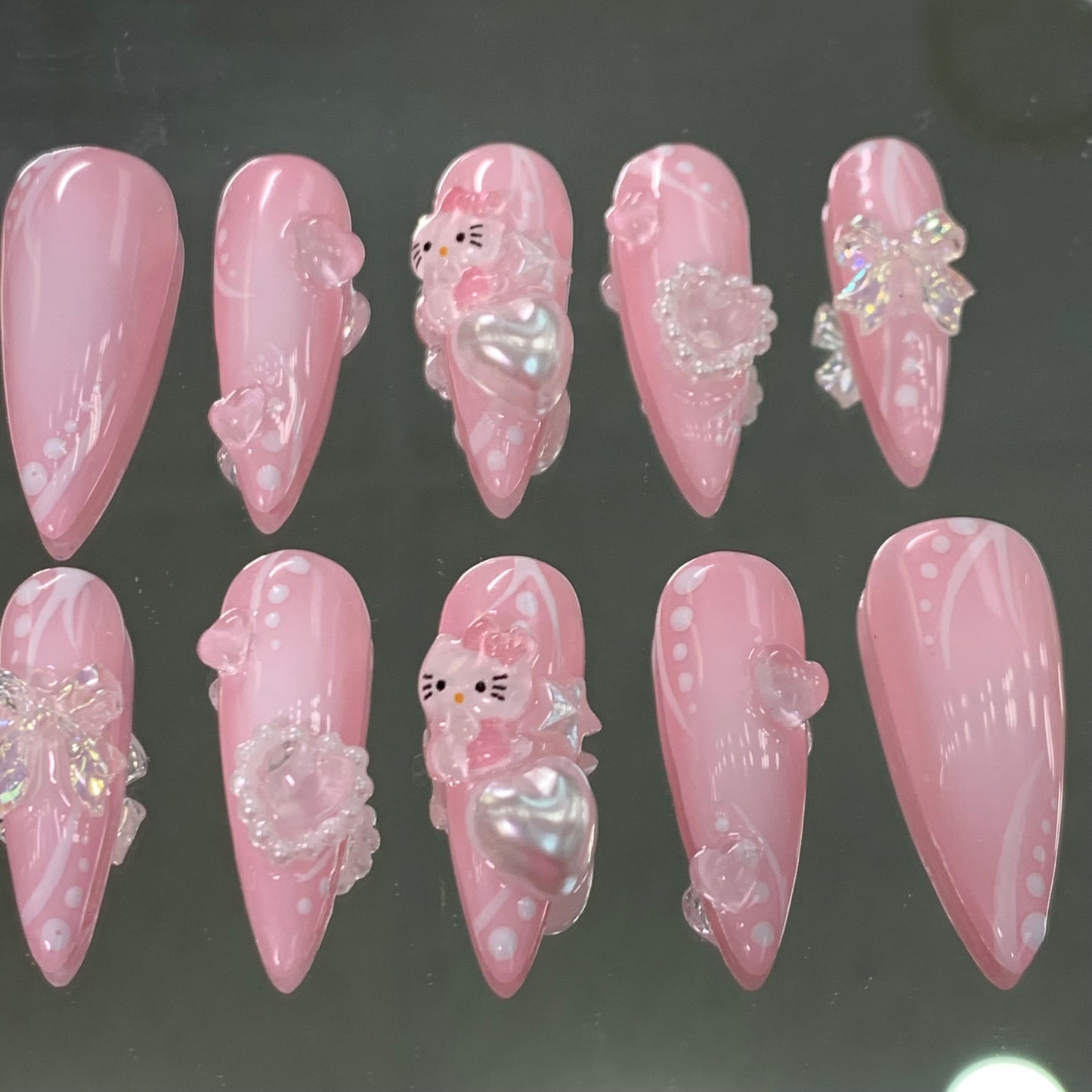 hellokitty 3d chrome nails cybersigil nail art